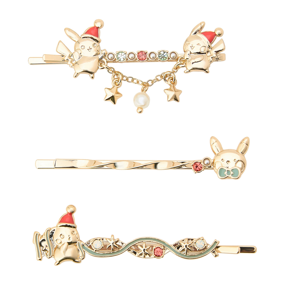 Pokemon Center 2026 Christmas Holiday Hairpin Bobby Pin Set of 3 JAPAN