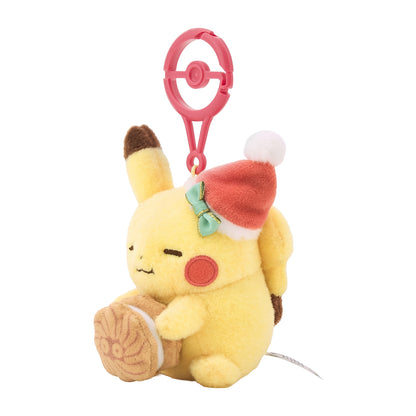 Pokemon Center 2026 Christmas Pikachu Snack Time Plush Keychain Japan