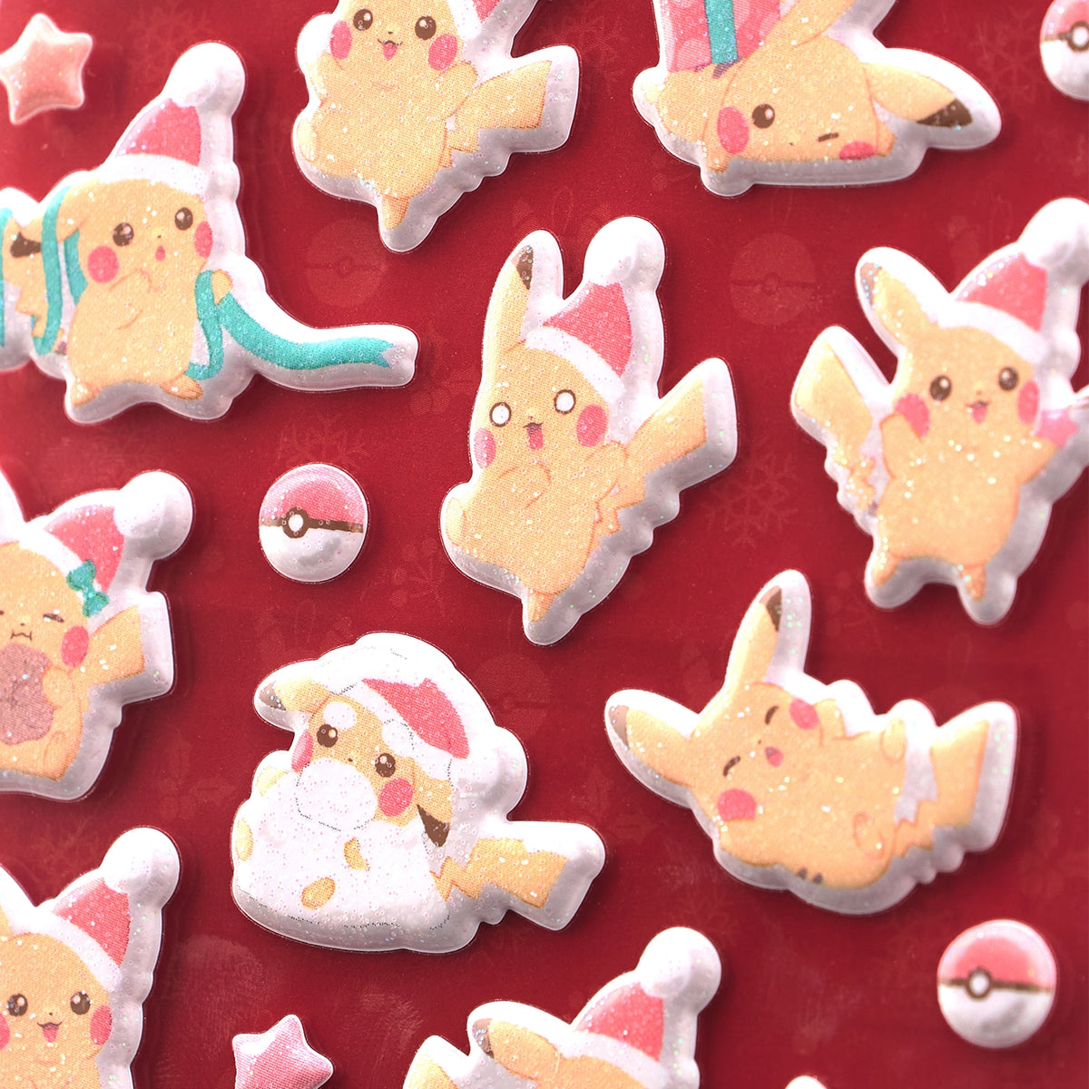 Pokemon Center 2026 Christmas Holiday Pikachu Puffy Stickers JAPAN
