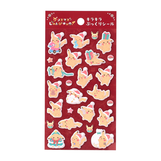Pokemon Center 2026 Christmas Holiday Pikachu Puffy Stickers JAPAN