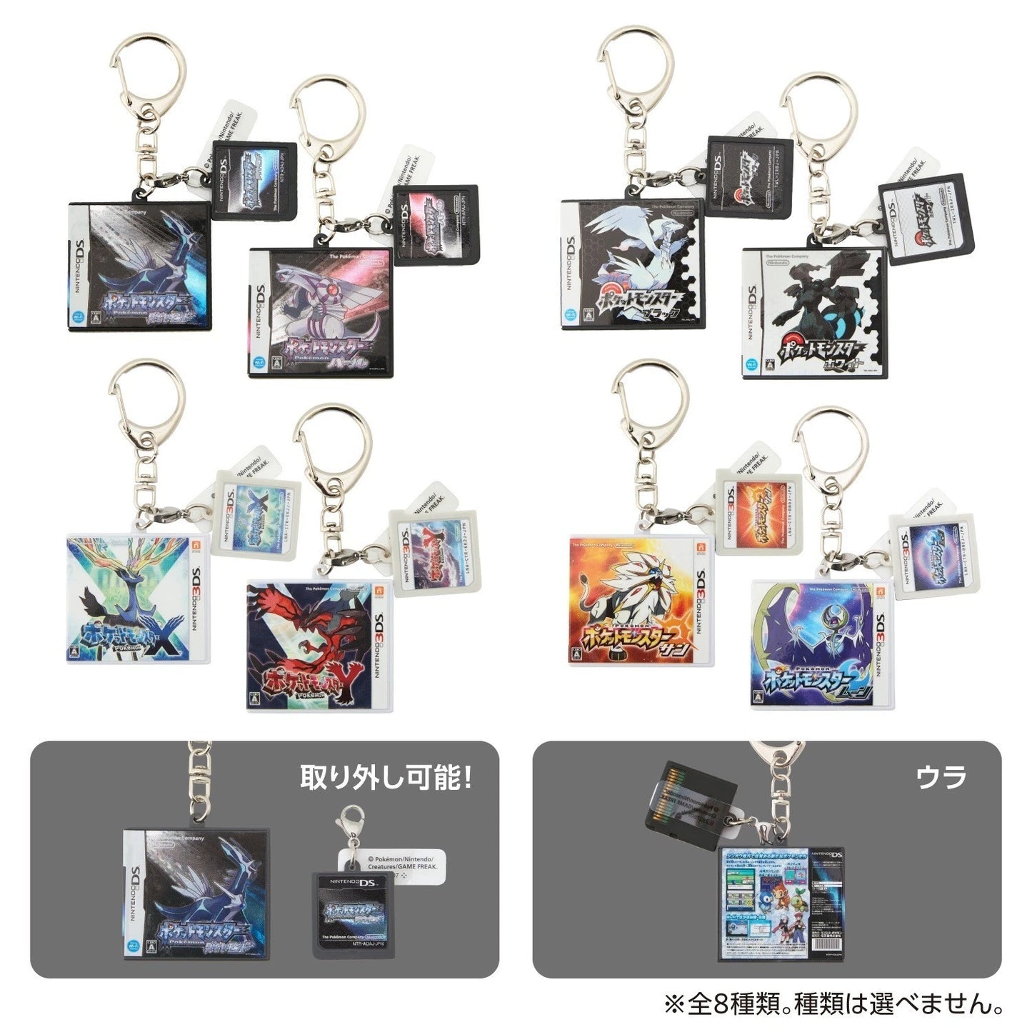 Pokemon Nintendo DS & 3DS Game Package Keychain Collection Japan Random BOX